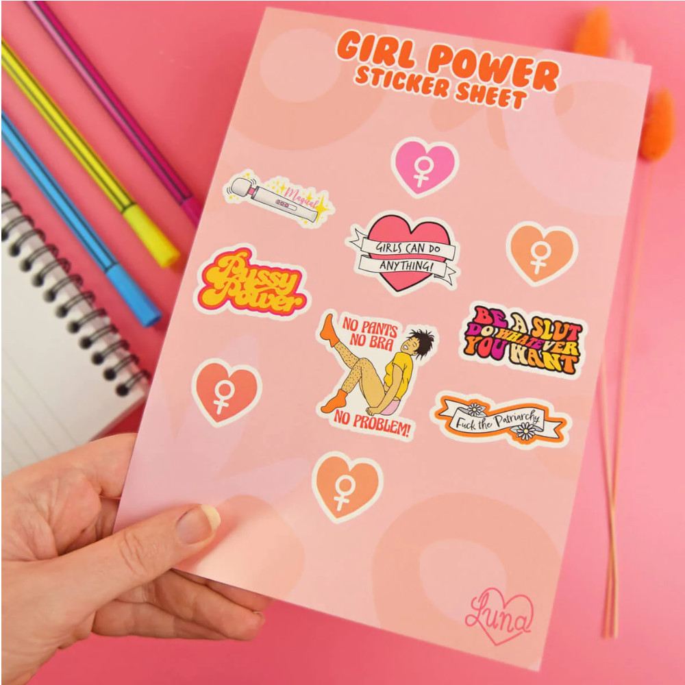 Extreme Largeness - Girl Power Sticker Set - Multicolours/Wit